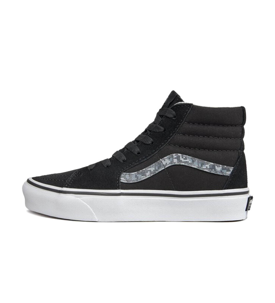 Tênis Vans Jn Sk8-Hi de couro preto