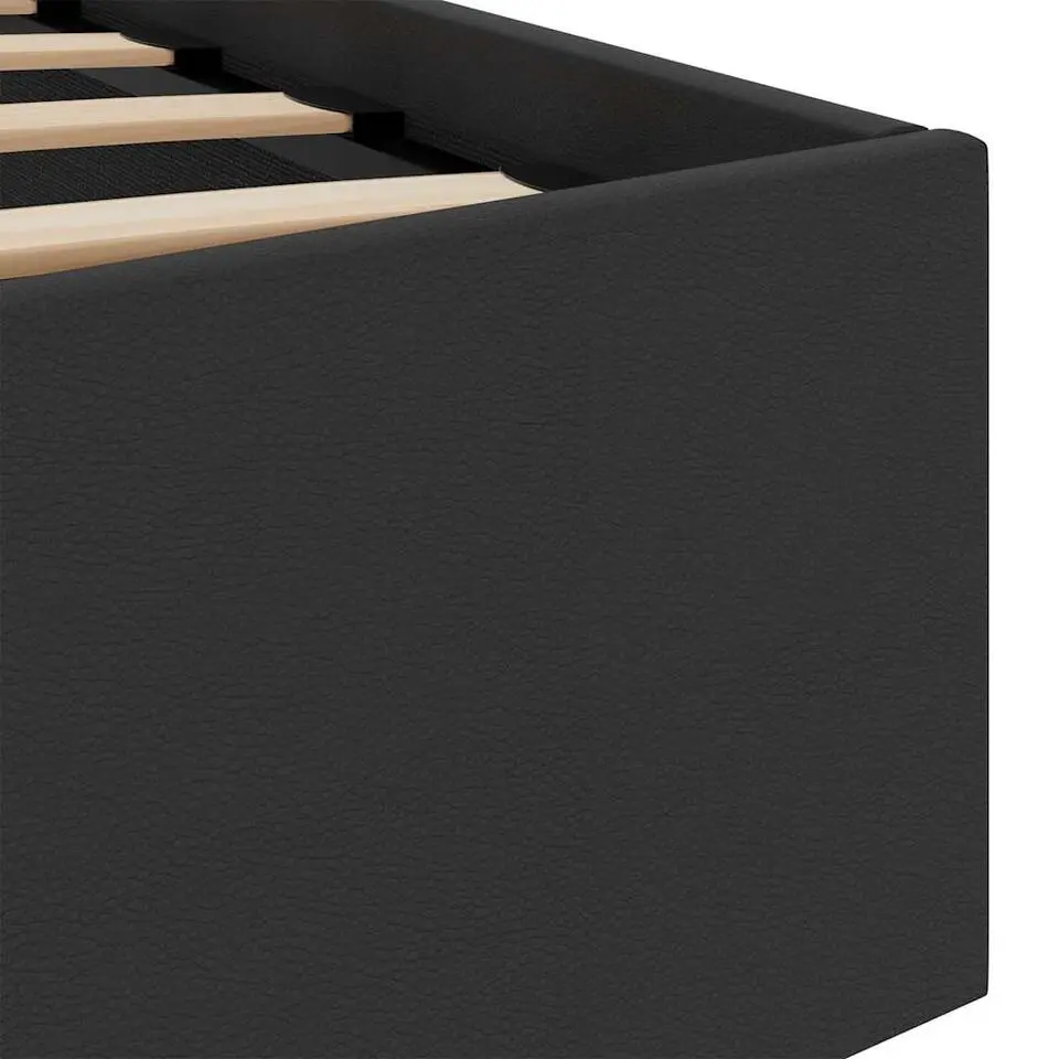 vidaXL - LED Bed frame met opbergruimte - Zwart - Kunstleer - 140x200 cm