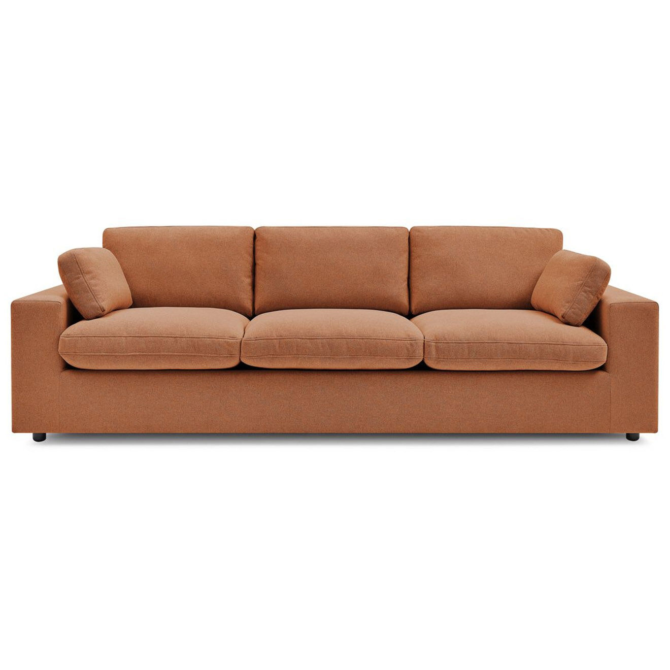 Bobochic Canapé droit fixe 3 places belair orange - 250x93x80 cm