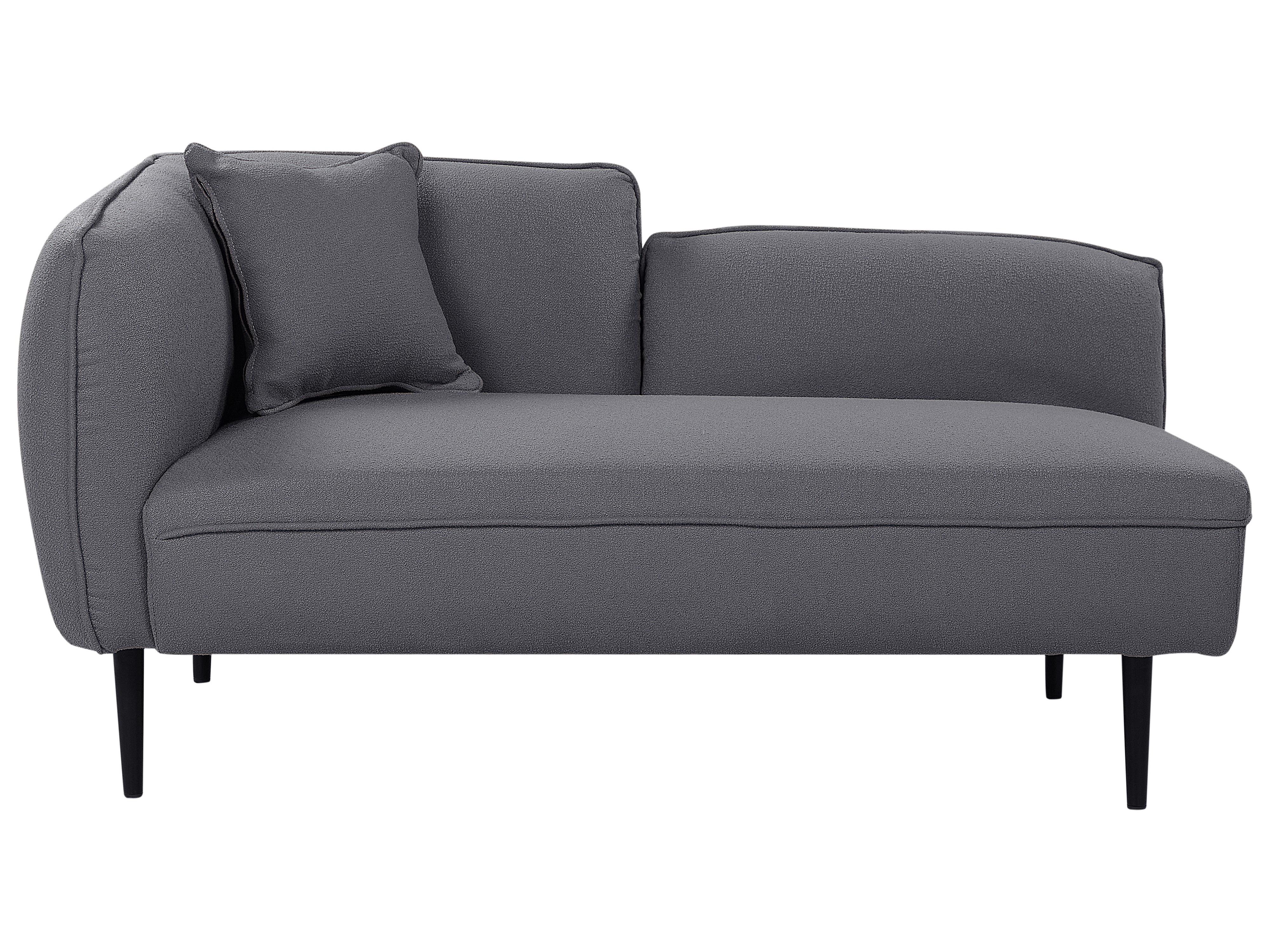 Linkszijdige chaise longue CHEVANNES Bouclé Donkergrijs