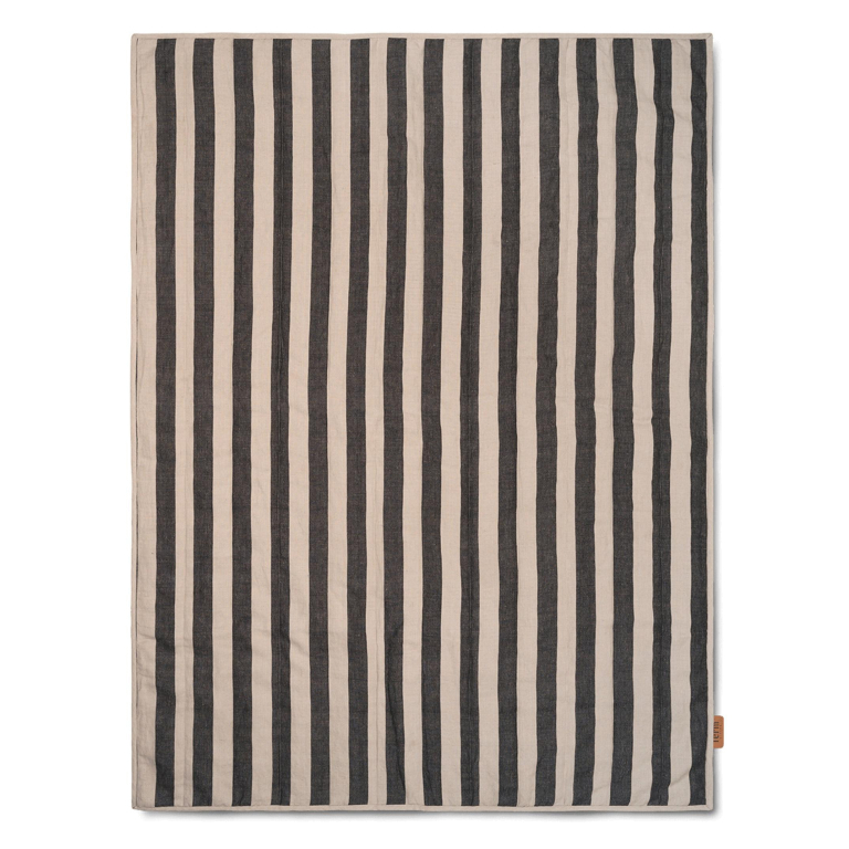Ferm Living Grand quilted plaid 170x120 Sand/Black