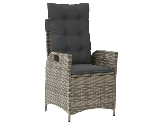 VIDAXL - Fauteuil Chaises inclinables de jardin lot de 2 et coussins gris roti...