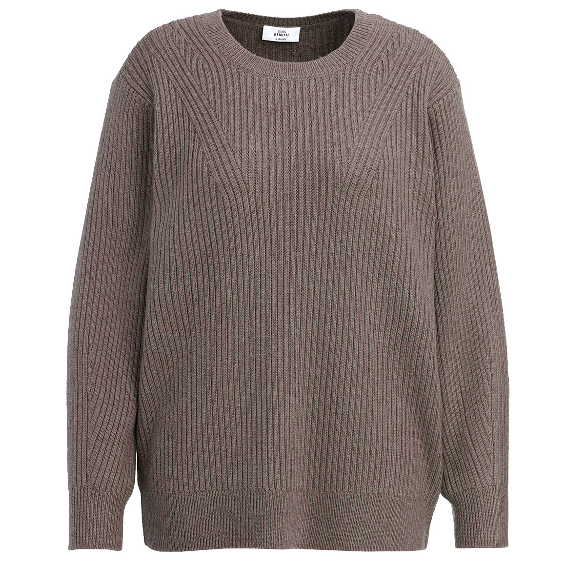 Gina Benotti Damen Strickpullover mit Rundhalsausschnitt hellbraun