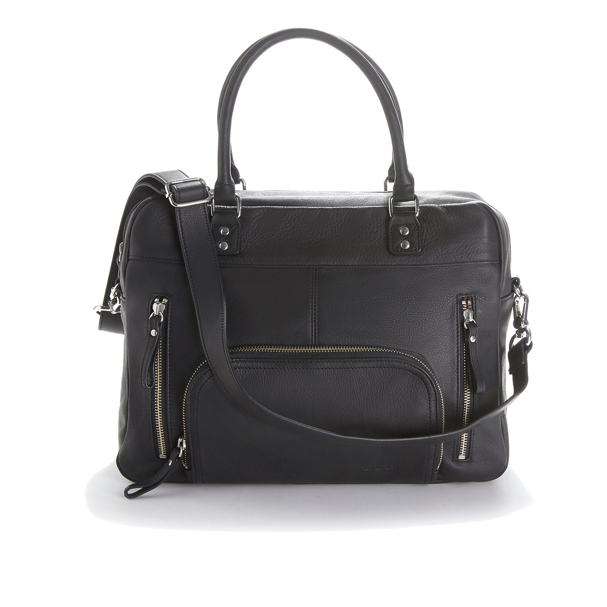 NAT & NIN<br>Bolsa de couro com zíper e vários bolsos MACY
