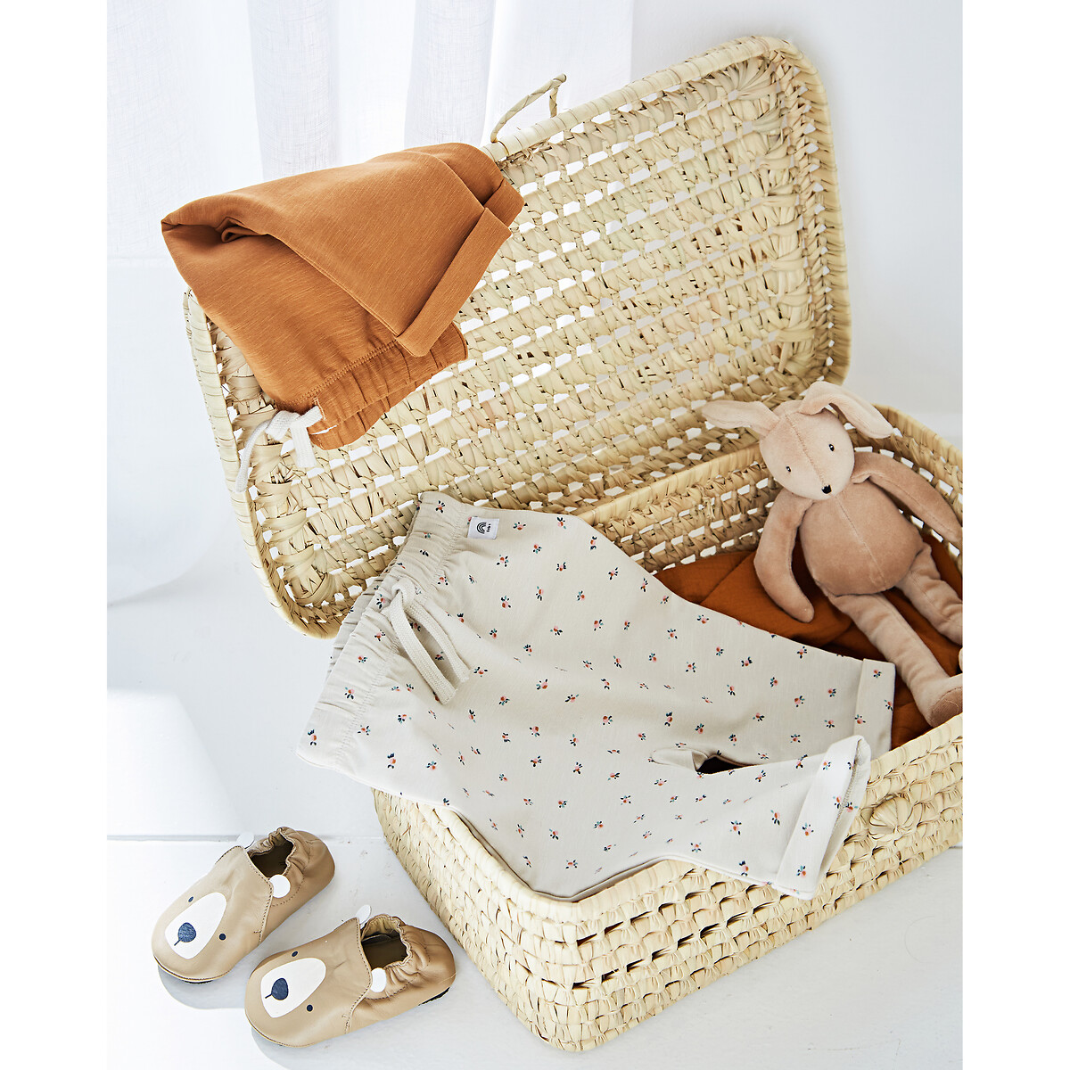 COLEÇÃO LA REDOUTE<br>Conjunto de 2 calças harém em tecido moleton slub