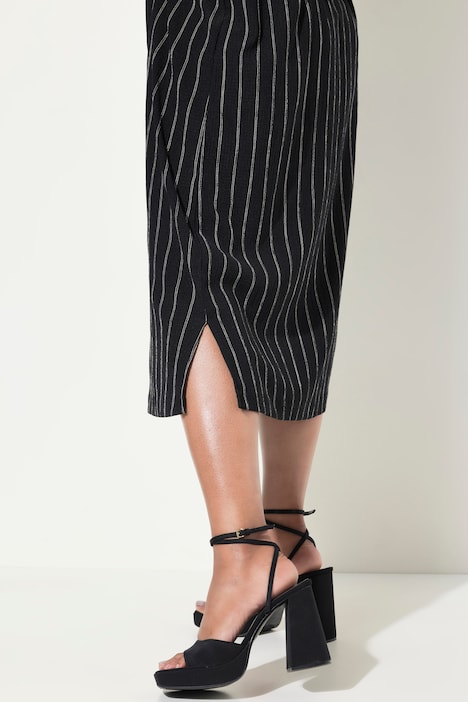 Jersey-Midikleid, Struktur, V-Ausschnitt, ärmellos