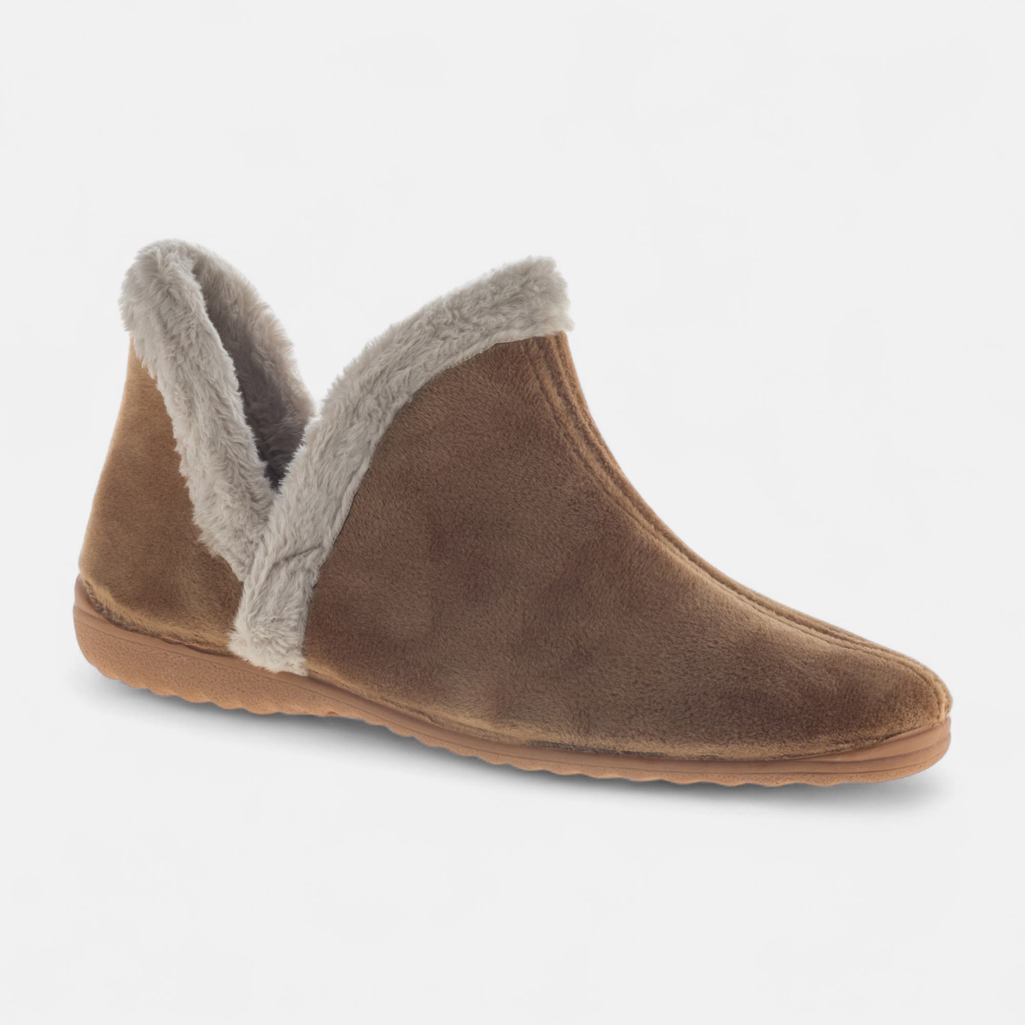 Pantoufles botillons Femme camel