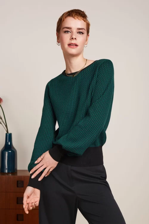King Louie Teddy Bell Sleeve top in antiek groen