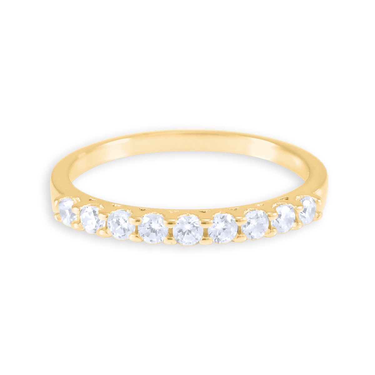 Bague plaqué or avec oxydes de zirconium