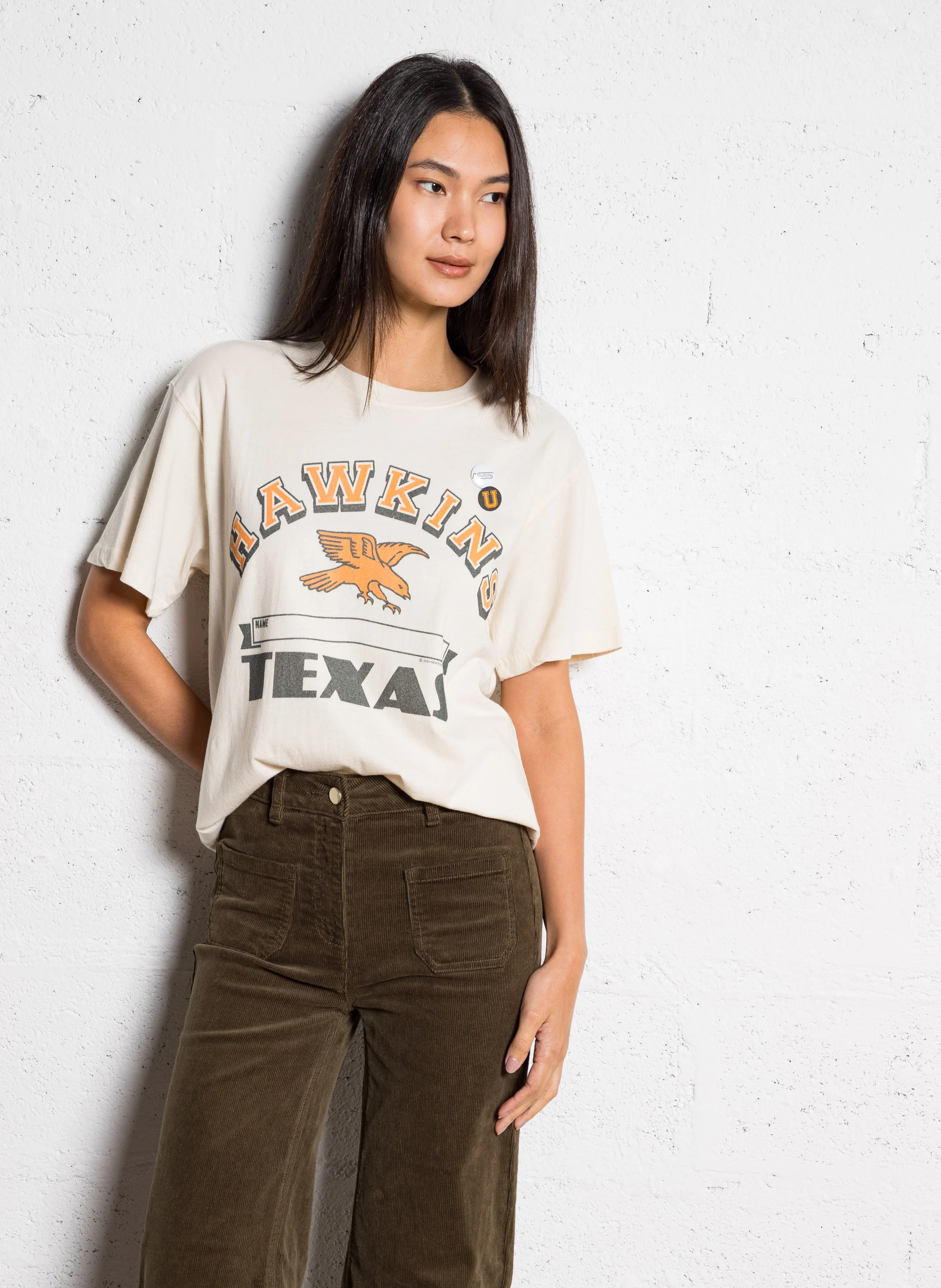 TRUCKER HAWKINS - Tee-shirt col rond en cton | Beige