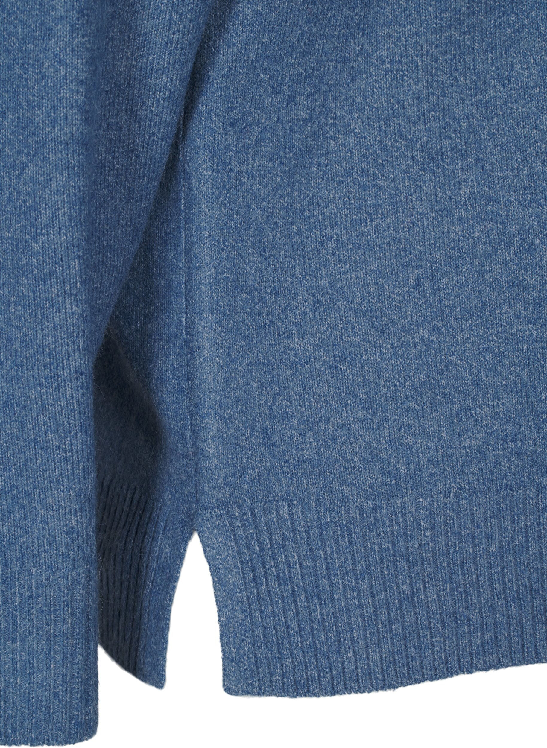 Strikbluse med v-hals