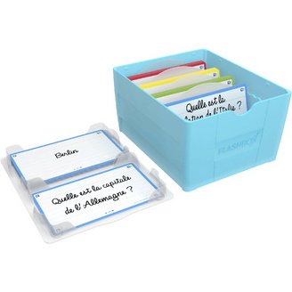 Boîte à fiches 'Flashbox', non équipé, bleu pastel