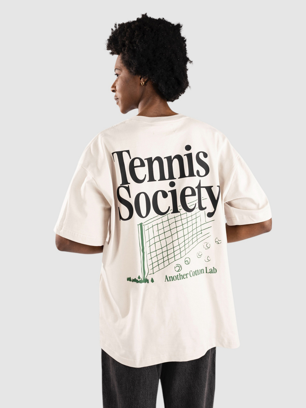Another Cotton Lab Tennis Society Oversized T-Shirt off white