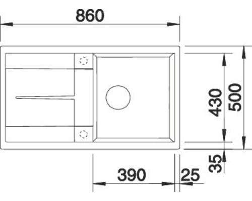 Blanco METRA 5 S spoelbak, 860 x 500 mm, zwart, 525918