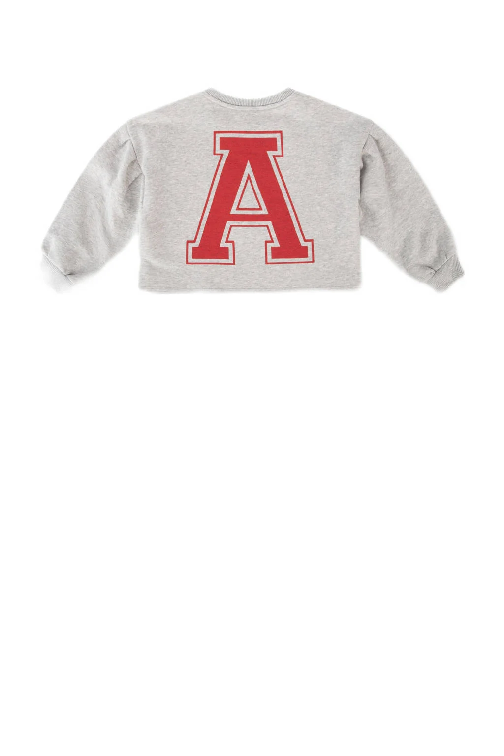 Alix the Label sweater met backprint grijs melange