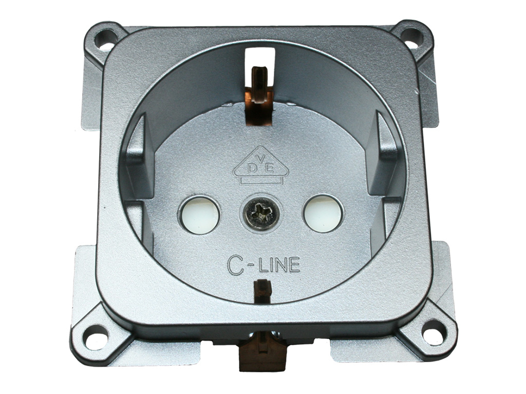 HABA C-line wandcontactdoos - silver