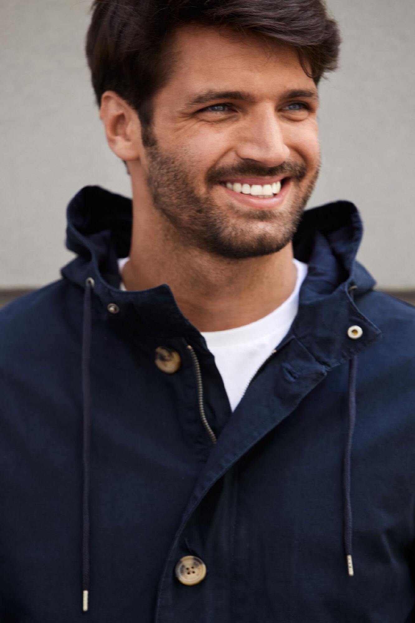 Parka azul marinho tingida em peça - Azul marinho