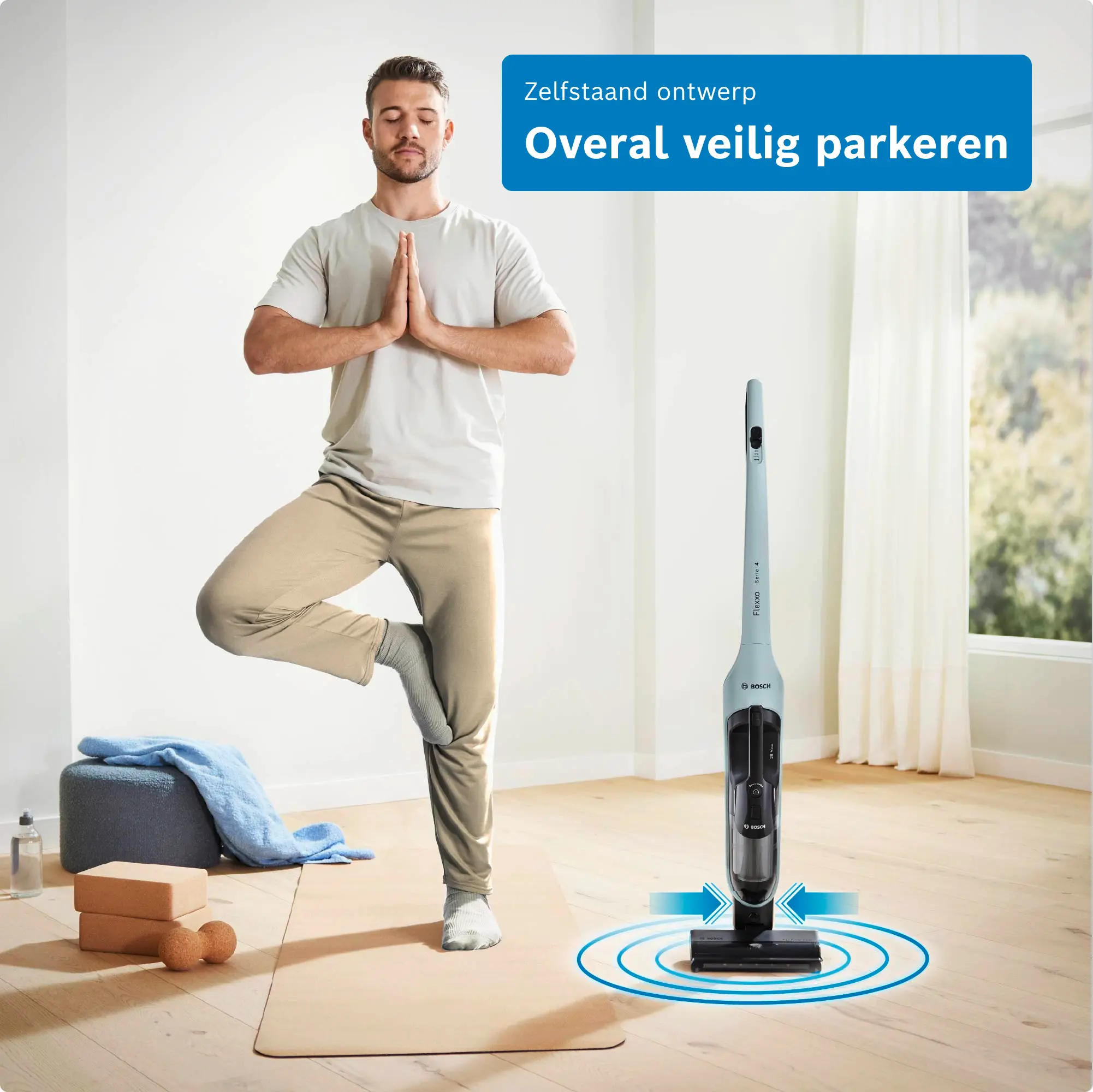 Serie 4 Draadloze steelstofzuiger Flexxo 28 Vmax Blauw