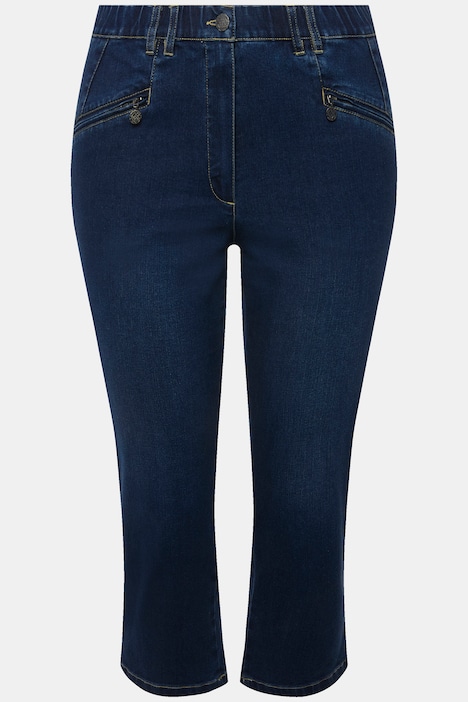7/8-Jeans Mony, Elastikbund, Reißverschlusstaschen