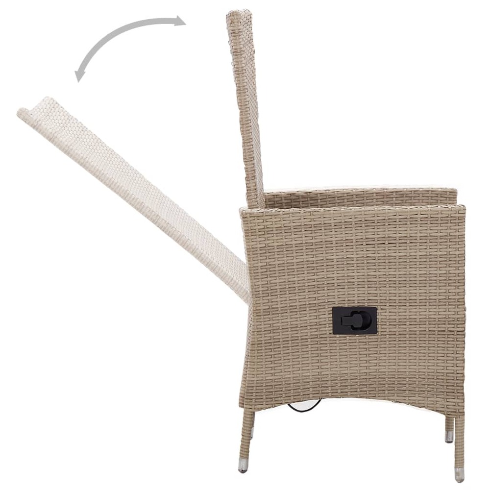 Salon de jardin meuble d'extérieur ensemble de mobilier avec coussins 9 pièces résine tressée beige