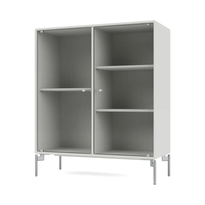 Montana - Ripple II Vitrinenschrank, Chrom / nordic