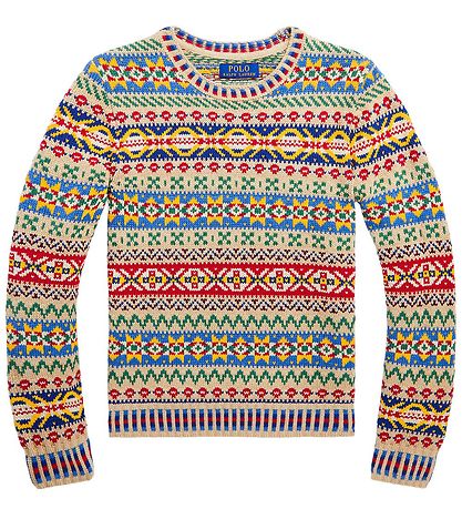 Polo Ralph Lauren Bluse - Strick - Uhr Hill - Beige m. Mehrfarbi
