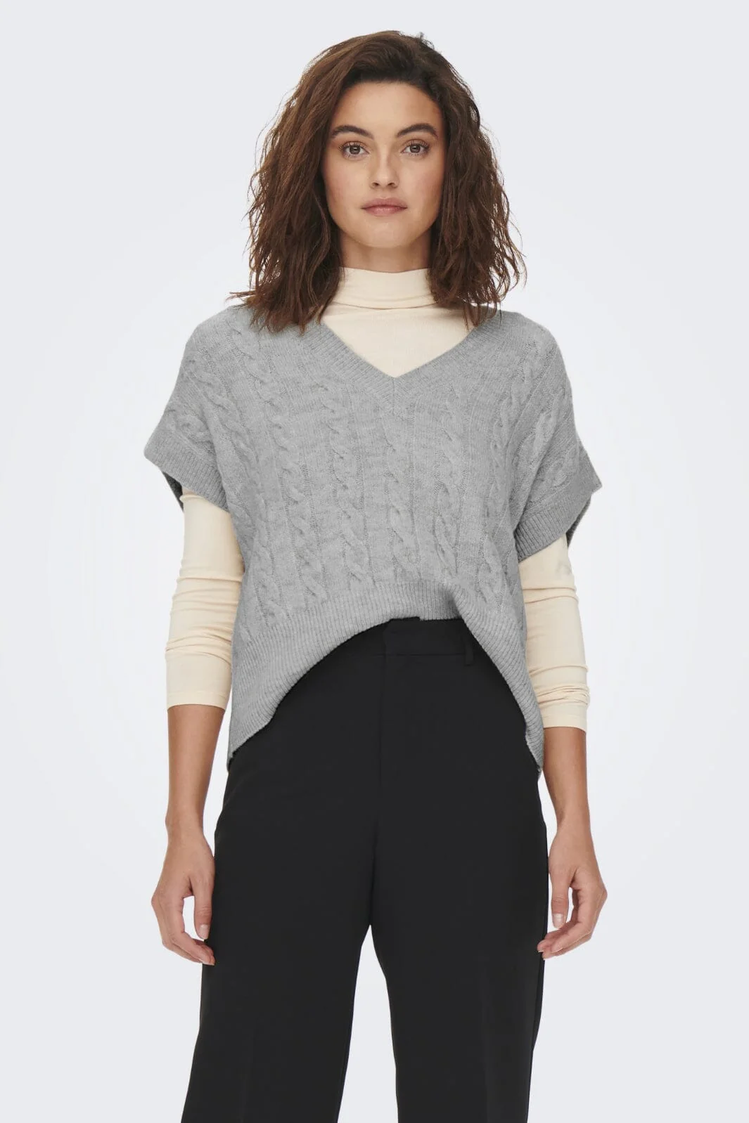 Only Onlmelody Sl V-Neck Vest Knt 4653538 light grey melange