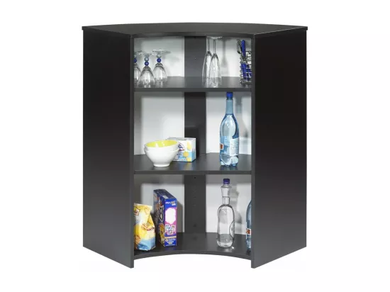 Meuble Comptoir Bar Noir 3 Niches Repose-Pieds Métal 106,9 x 104,8 x 53,3 cm - Coloris: Blanc