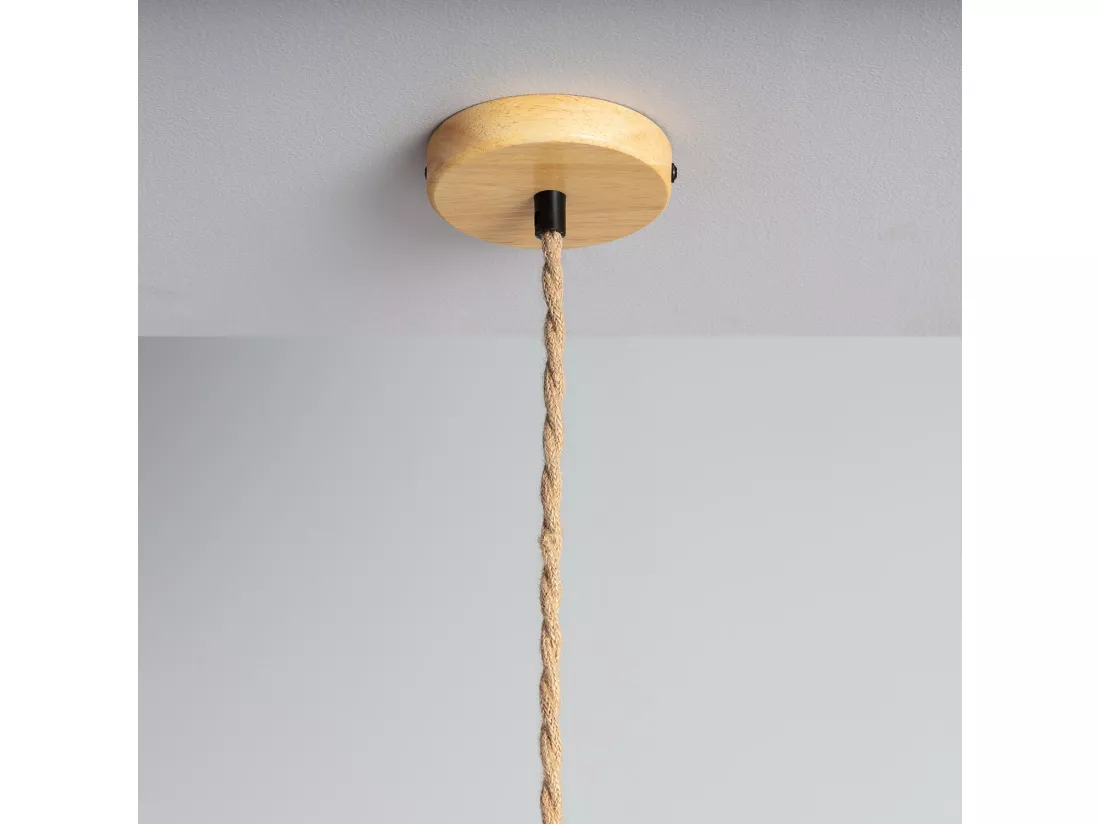 Suspension Bois et Verre Kathu Bumbieris Naturel