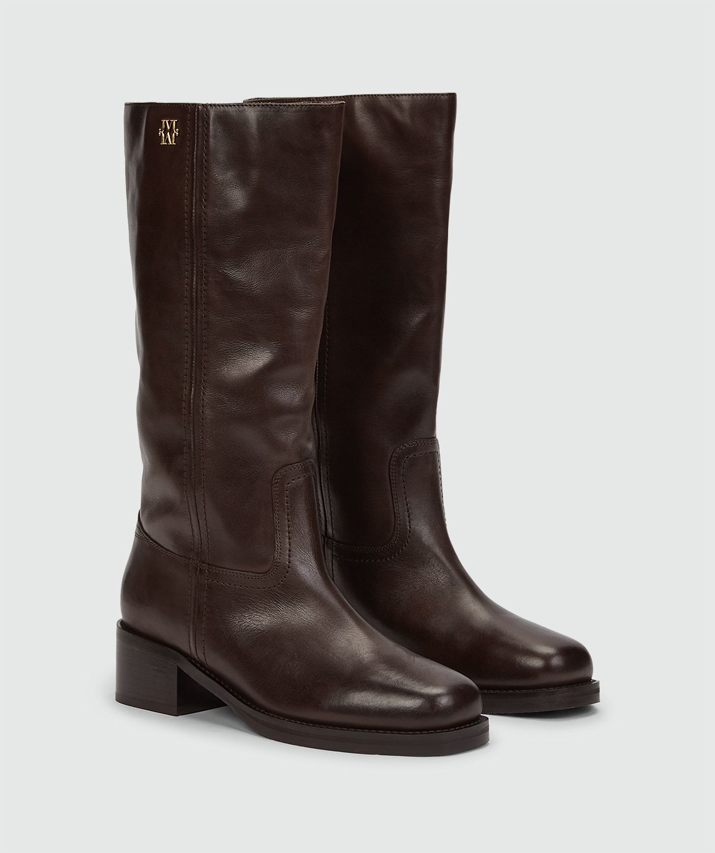 JV-WENSLY boots van leer - dark brown