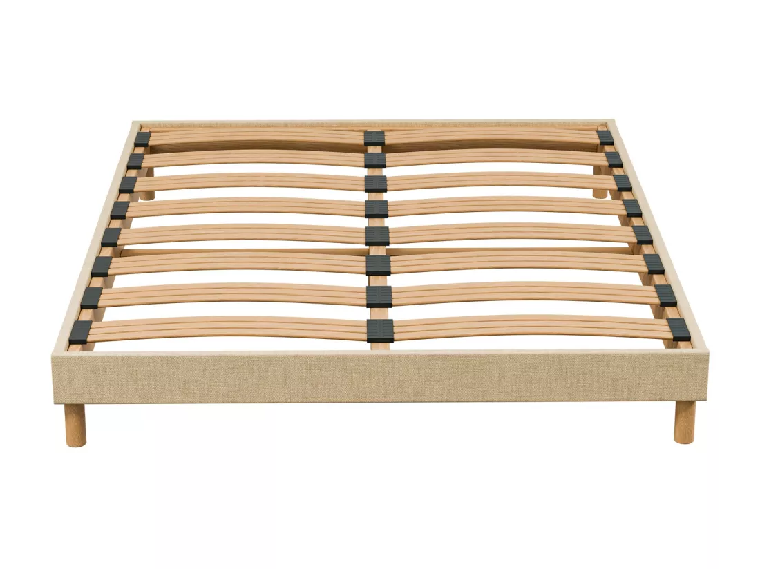 Sommier à Latte 90x190 cm - Bois Épicéa Structure Solides Haute Qualité - Beige - Silencieux, Confortable et Résistant - Douce Lune