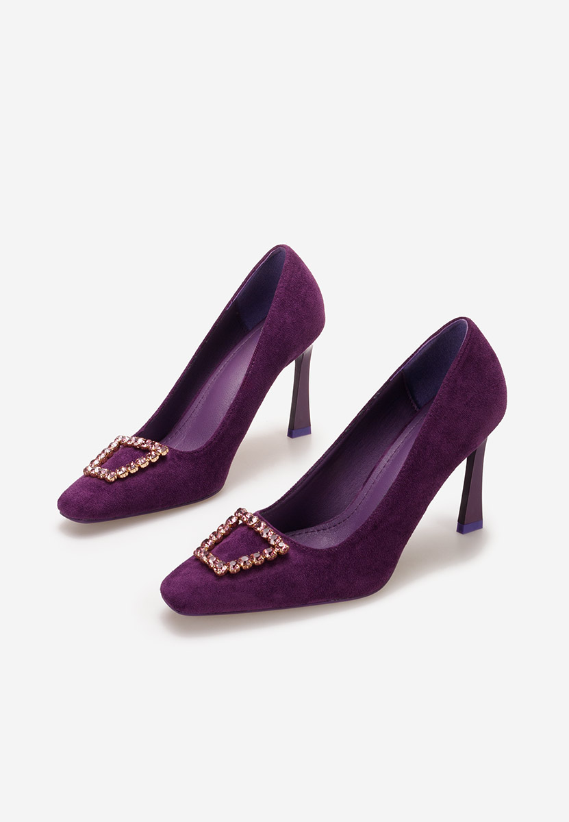 Chaussures à talon fin mauves Zerna
