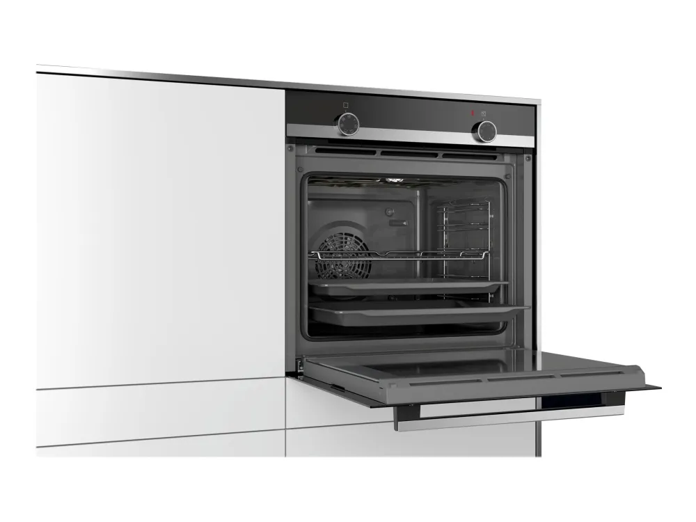 Siemens iQ100 HB510ABR0S - Ovn - til indbygning - niche - bredde: 56 cm - dybde: 55 cm - højde: 58.5 cm - Klasse A - rustfrit stål