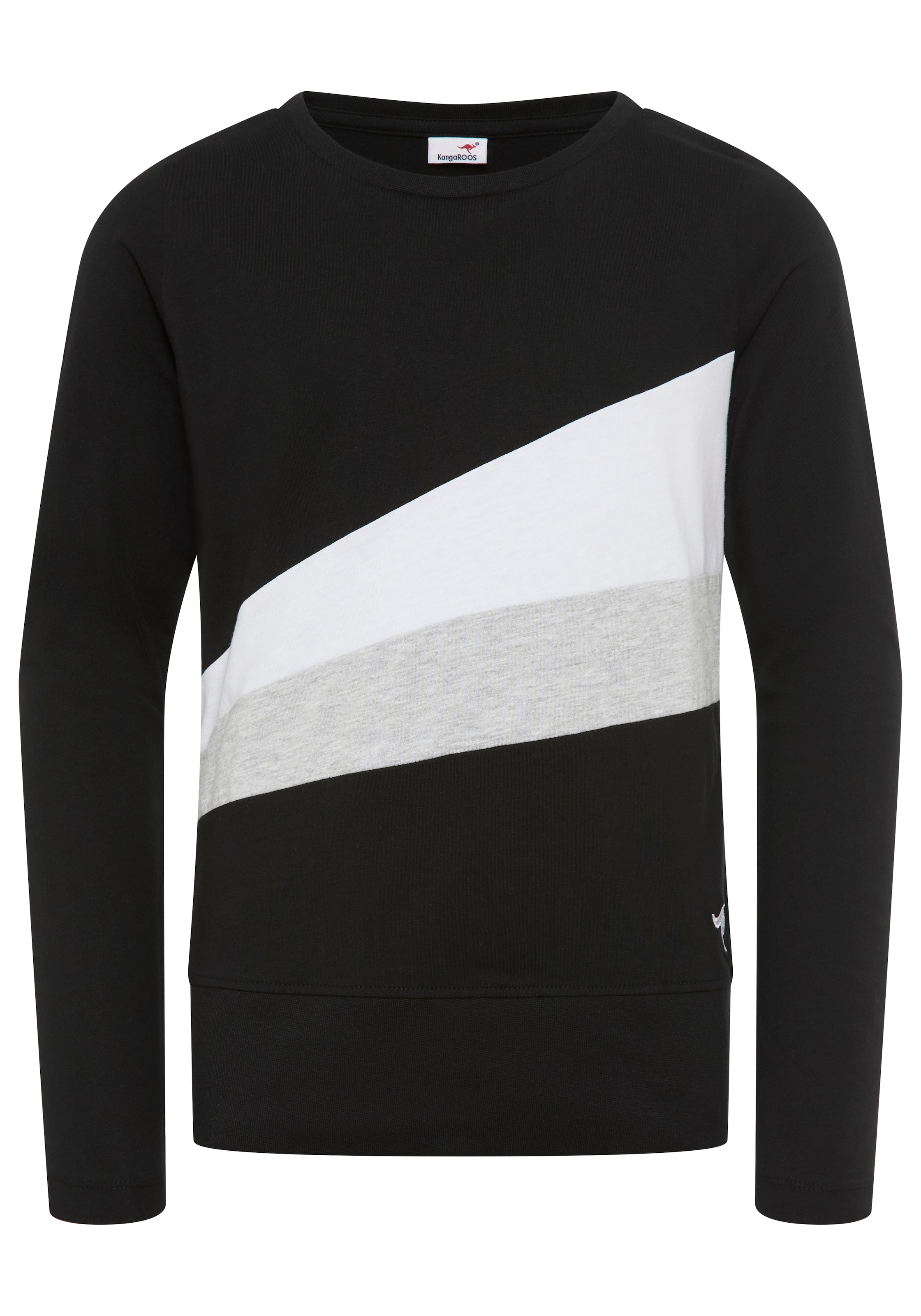 KangaROOS Langarmshirt »mit coolem Colourblocking«, , mit Kangaroos Logo und Stickerei