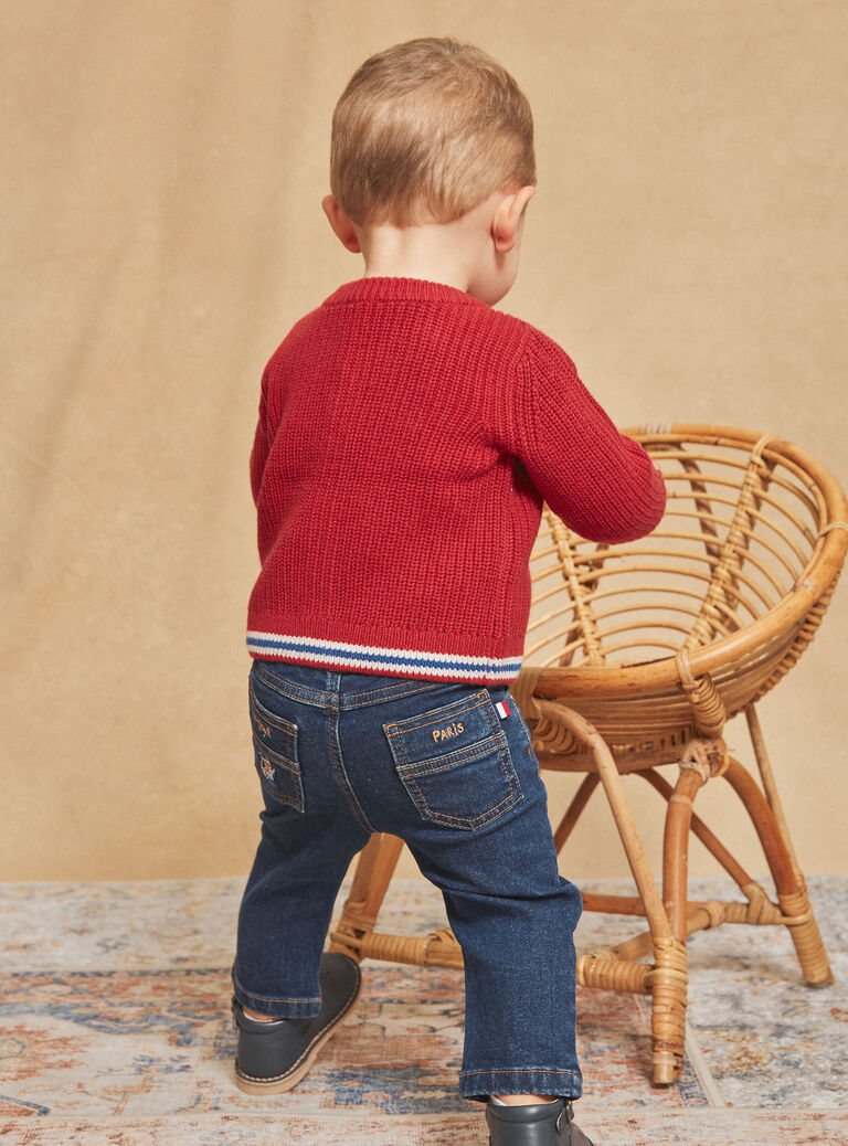 Cardigan rouge en tricot