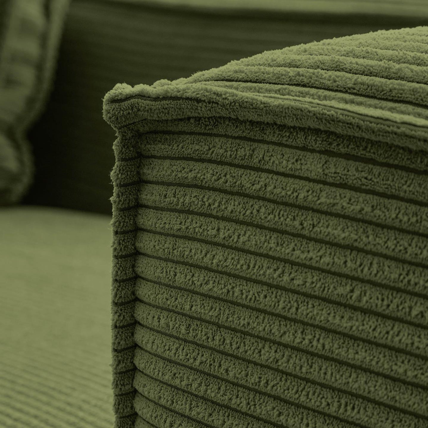 Kave Home Blok Chaise Longue Links - Donkergroen - Rib