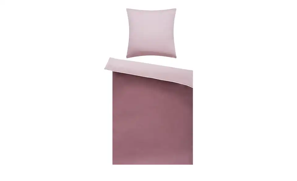 como Satin Wende-Bettwäsche Satin Piping Beere 135x200 cm, 80x80 cm