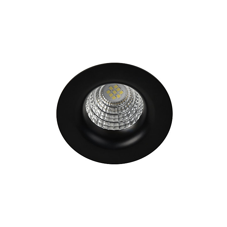 Spot encastrable Hobson LED intégrée blanc neutre IP20 dimmable 450lm 6.1W Ø8.8xH.5.3cm noir GoodHome