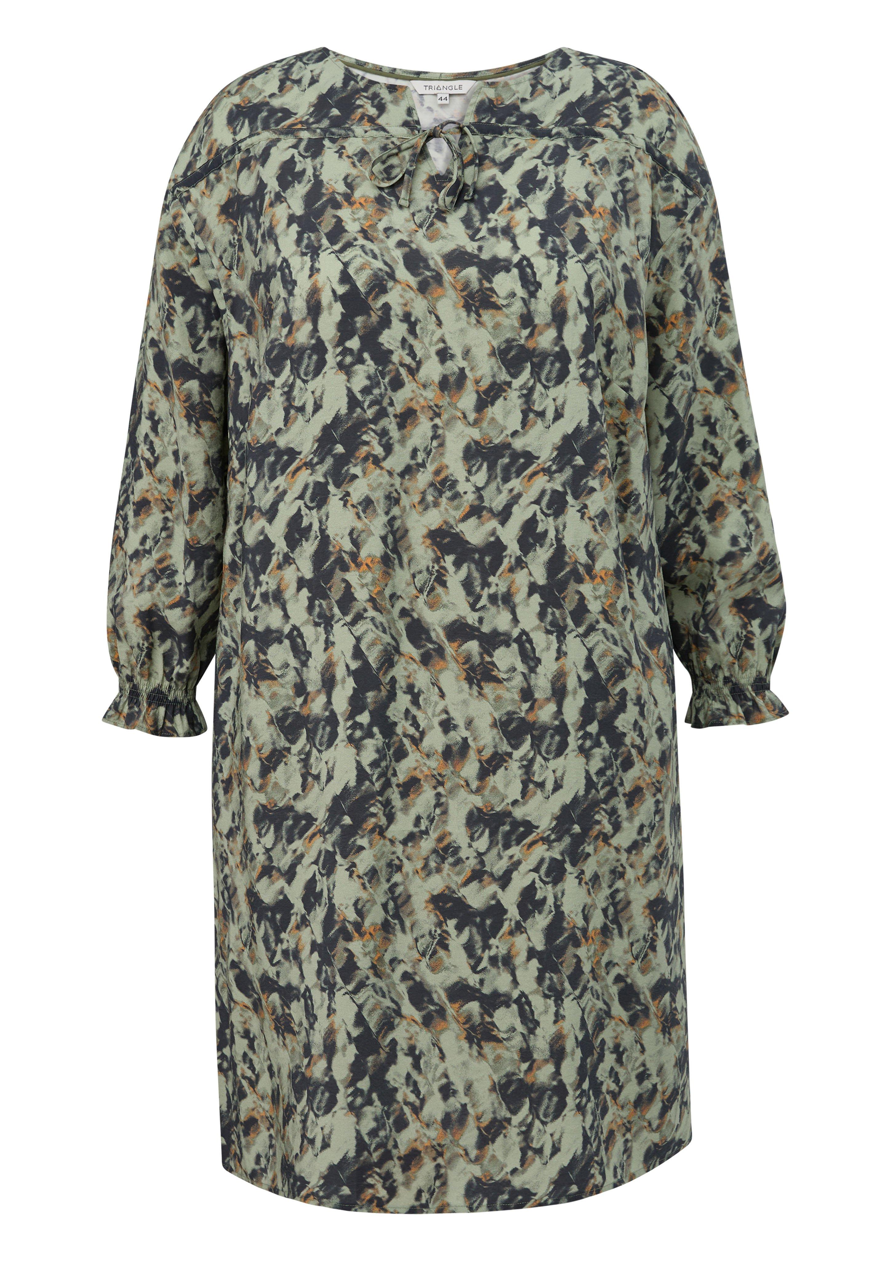 Midikleid mit Alloverprint und Eingrifftaschen
