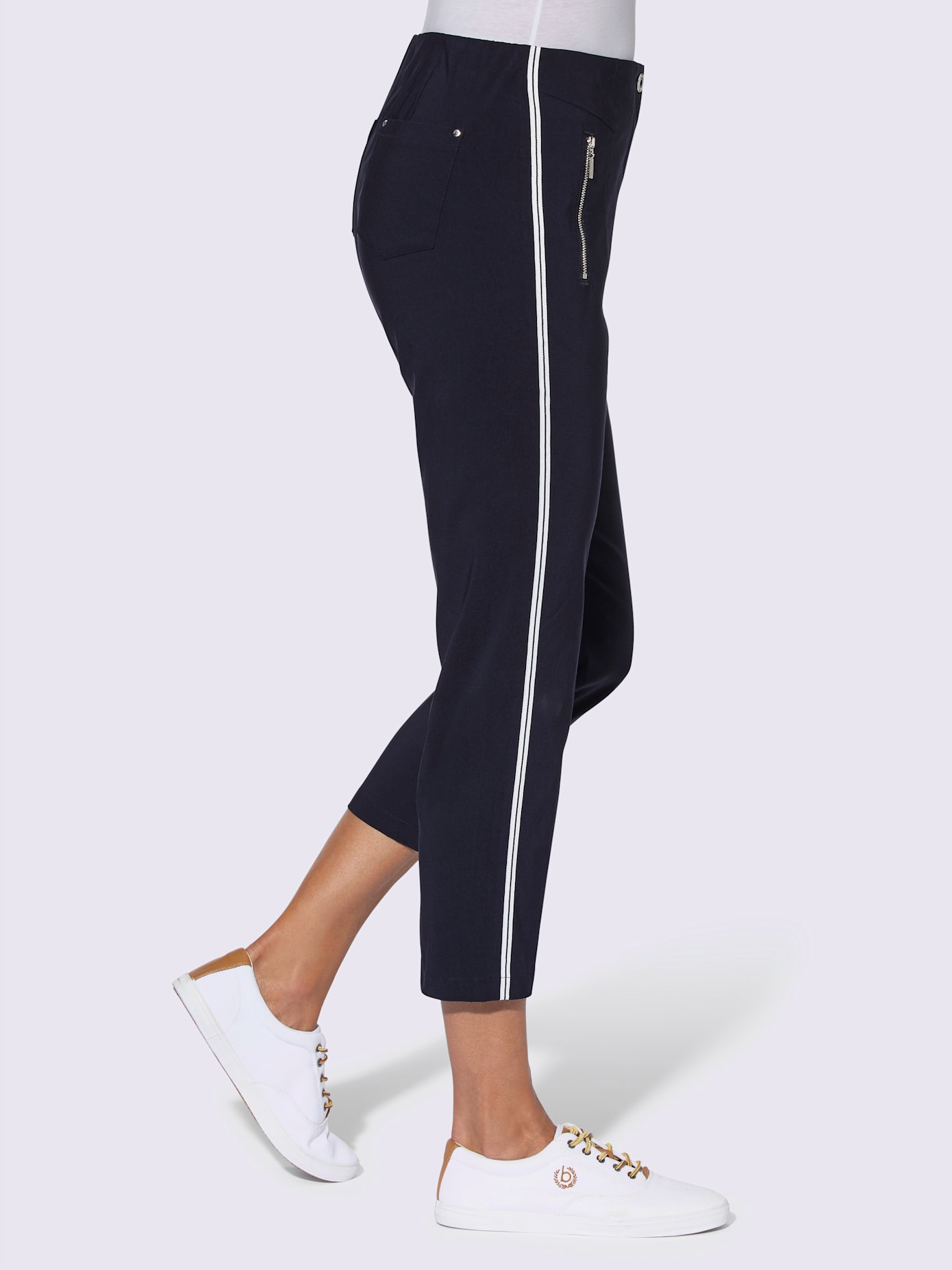 Pantalon 7/8 rayures galon tendance