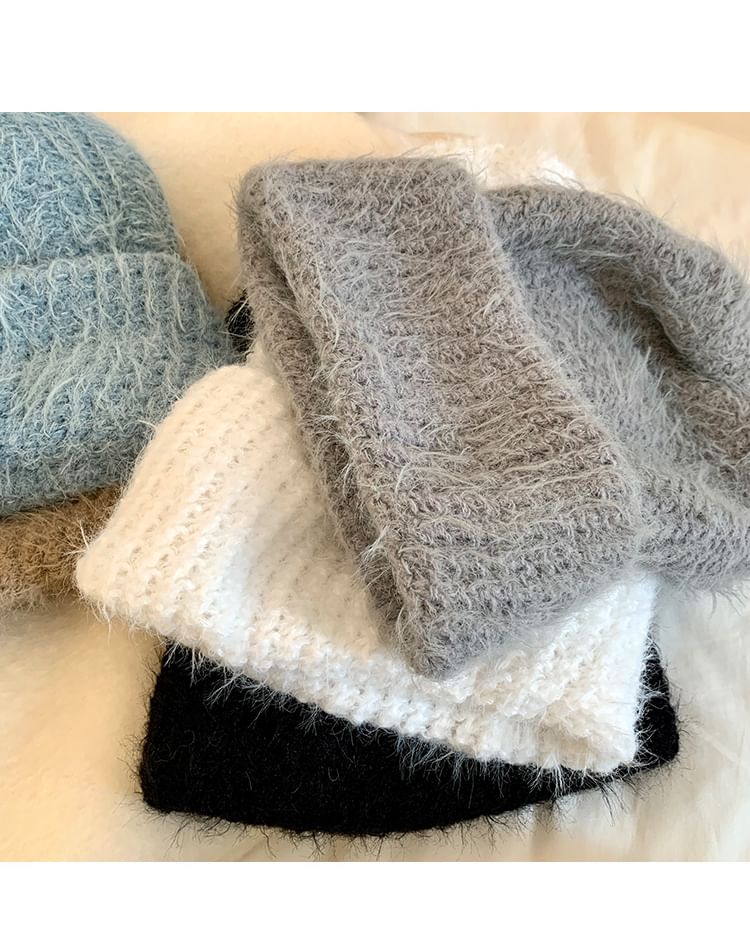 FROME - Effen gebreide slouchy muts