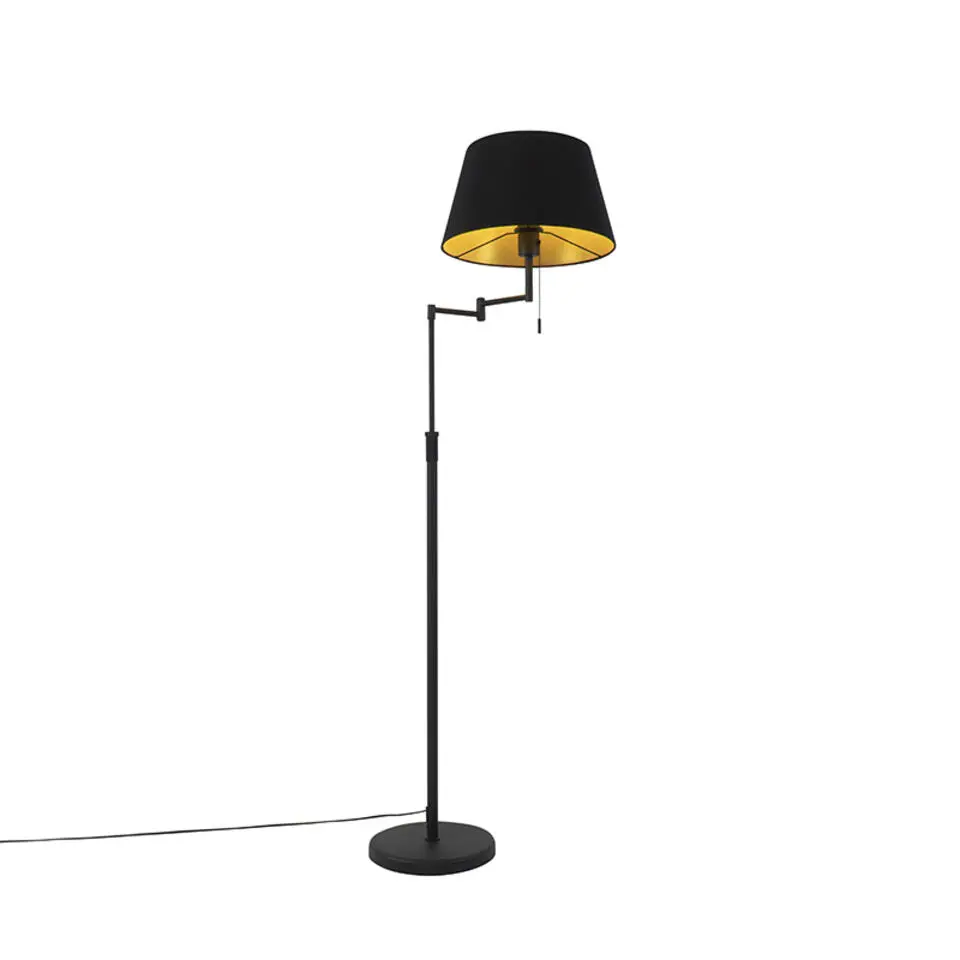 Qazqa vloerlampen ladas zwart e27