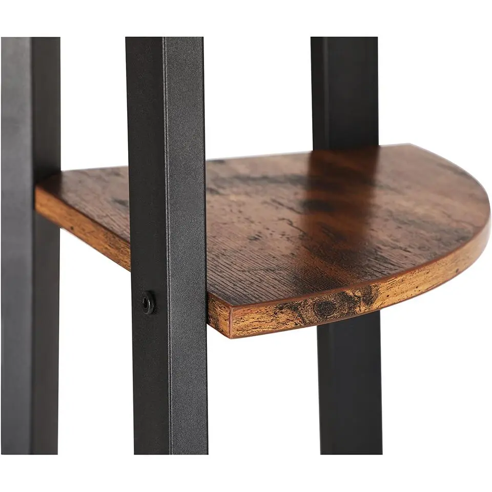 Boekenkast - hoekkast - 4 legplanken - 34x125x34 cm - vintage bruin