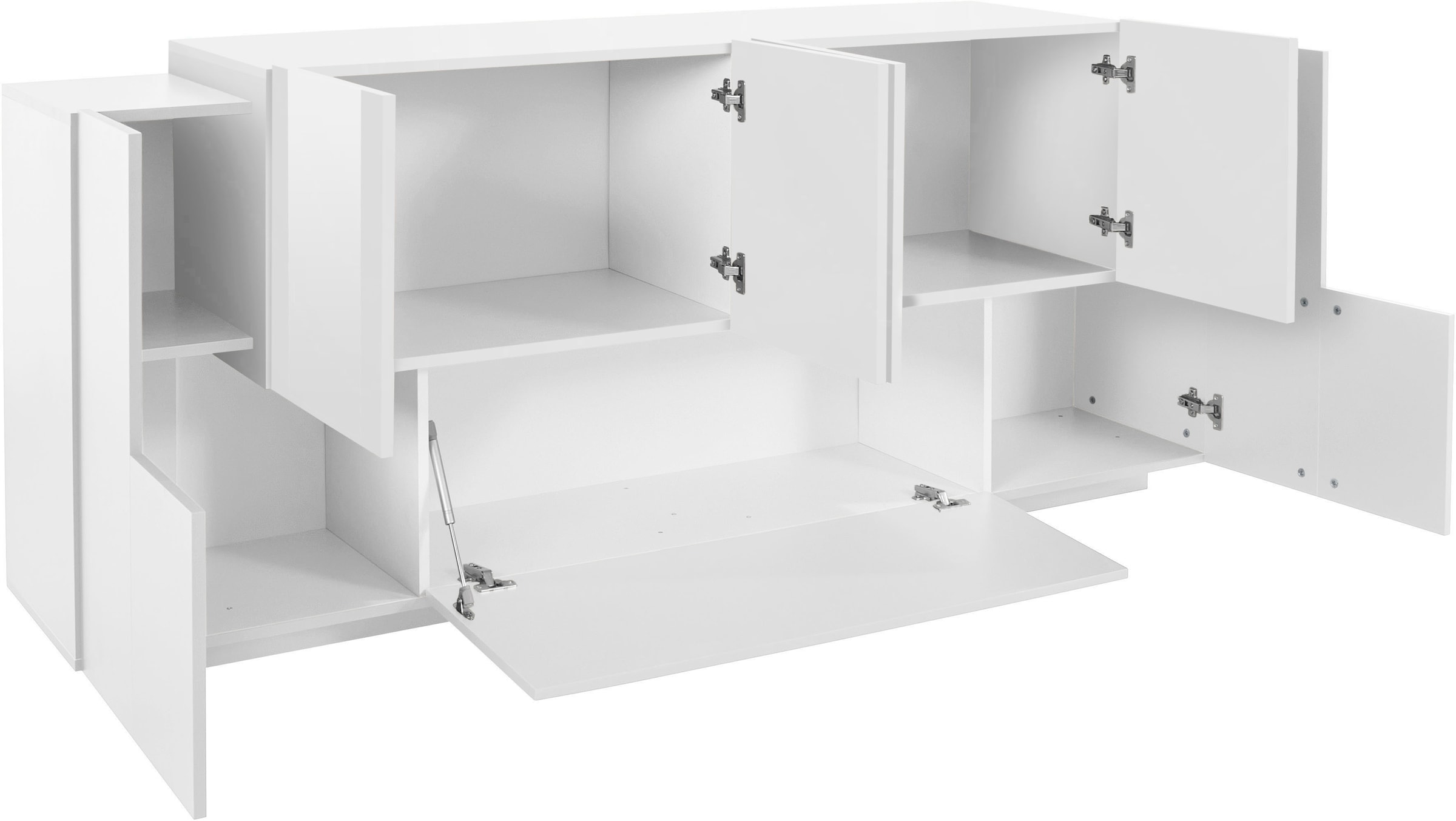 INOSIGN Sideboard »Coro, Kommode, Schrank, Kredenz, grifflos mit Einlegeböden« 1 Klappe, 6 Türen, Doppeltiefe, B/T/H 200x86x45cm