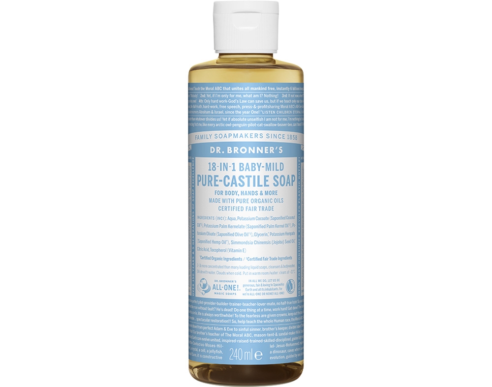 GEL DR. BRONNER'S BANHO SUAVE BEBÉ SEM PERFUME 240ML