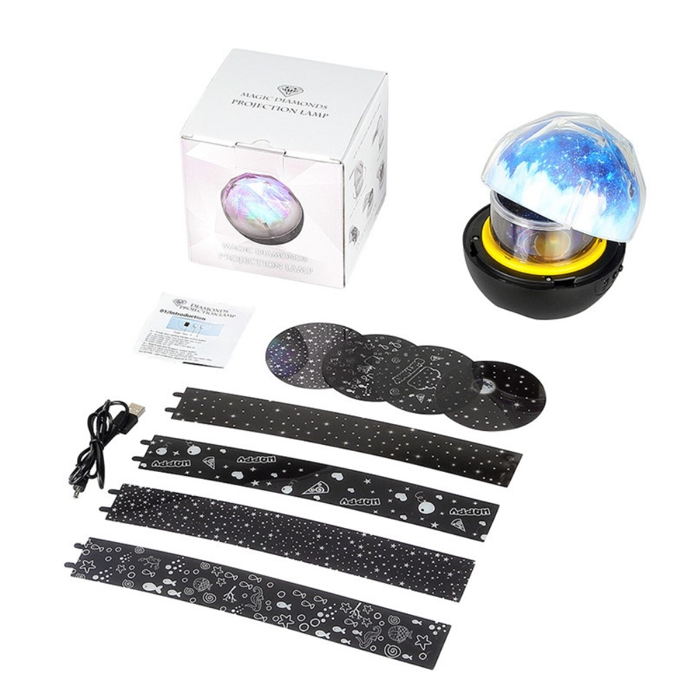 5in1 Mini LED Sternenhimmel Projektor 360° Drehung Kinder Nachtlicht mit 5 Leuchtmodi   Wechselmotiven (USB/Batteriebetrieben)