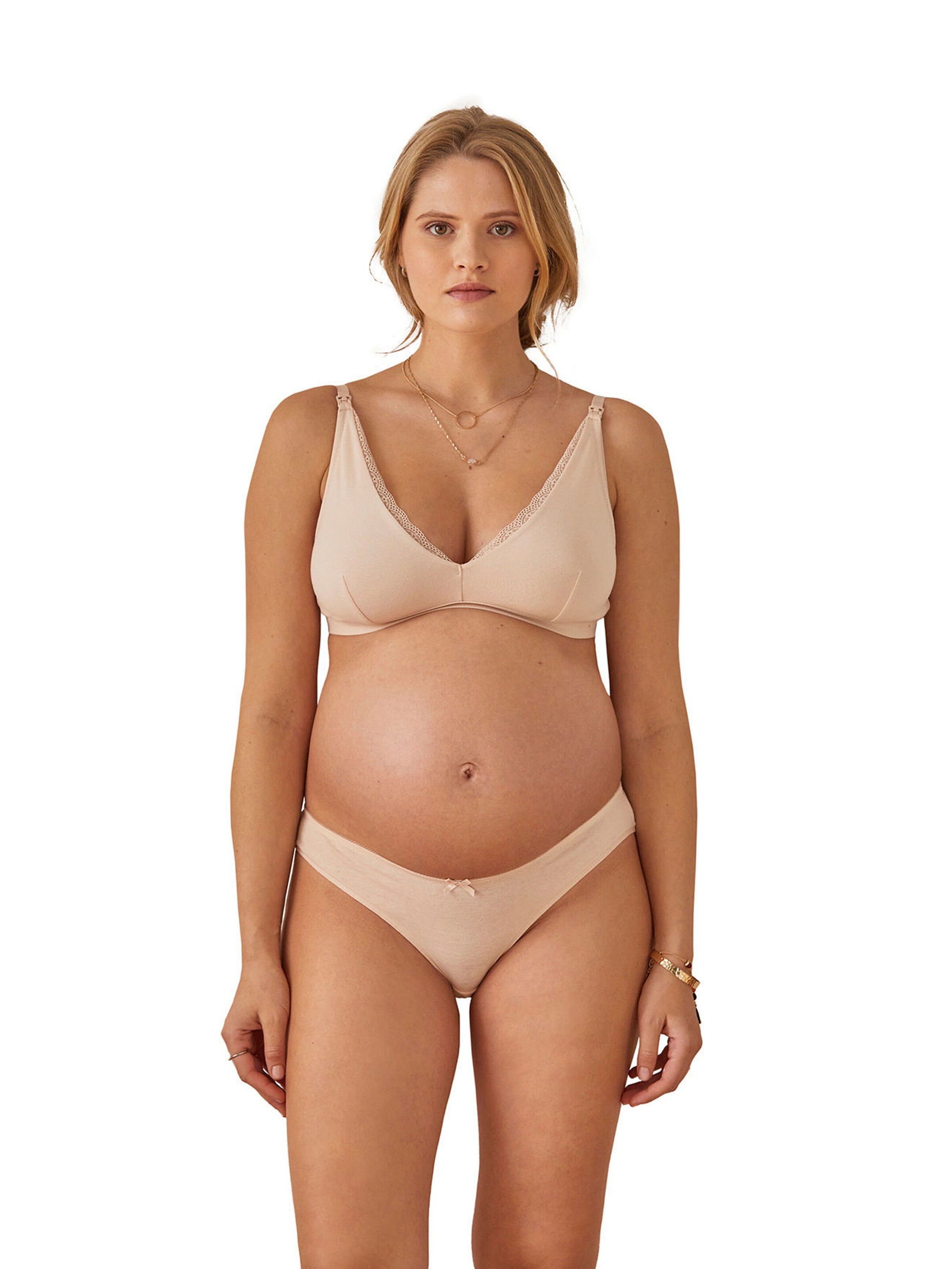 Vertbaudet 2er-Pack Still-BHs ohne Bügel, Bio-Baumwolle beige/ziegel
