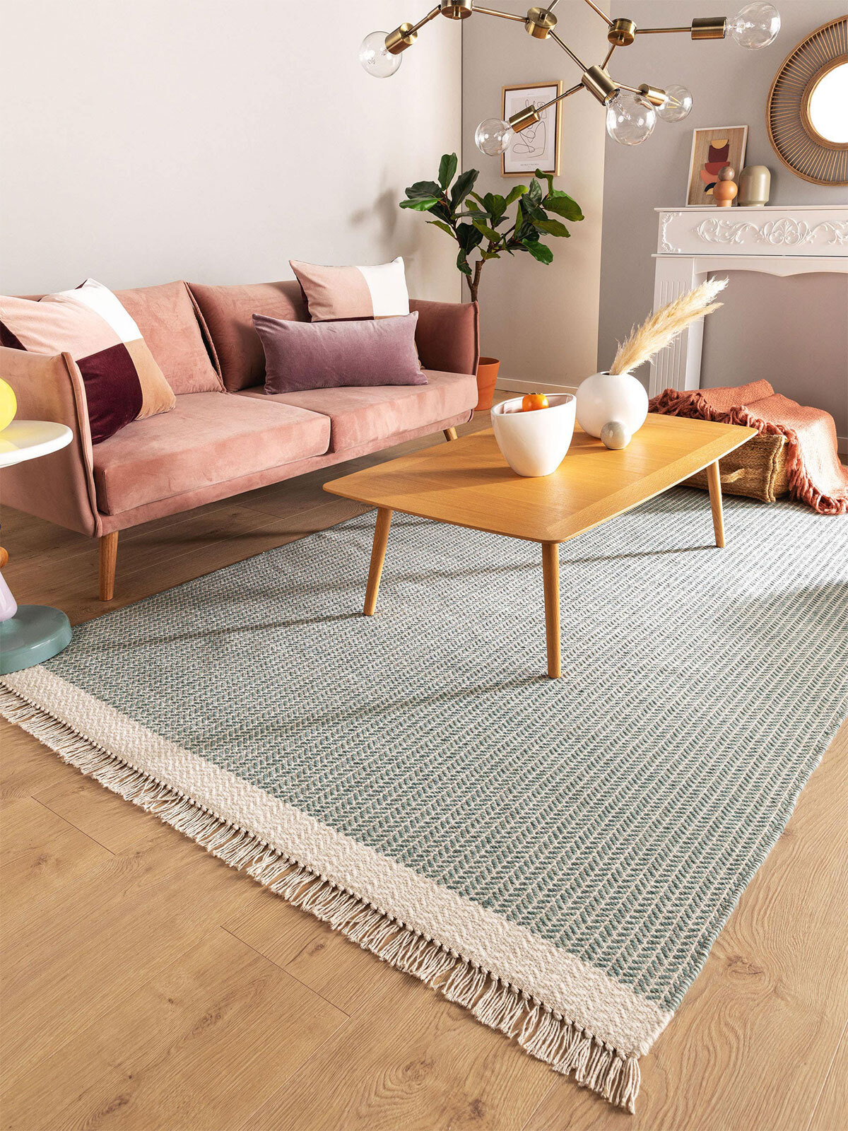 benuta pure Wollteppich KIM 80 x 120 cm mint