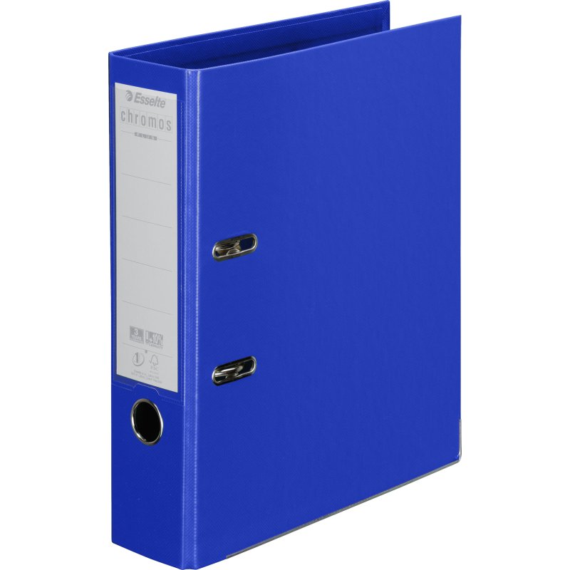 Classeur à levier cartonné Esselte Chromos Plus A4 - Dos 8 cm couleurs assorties classiques