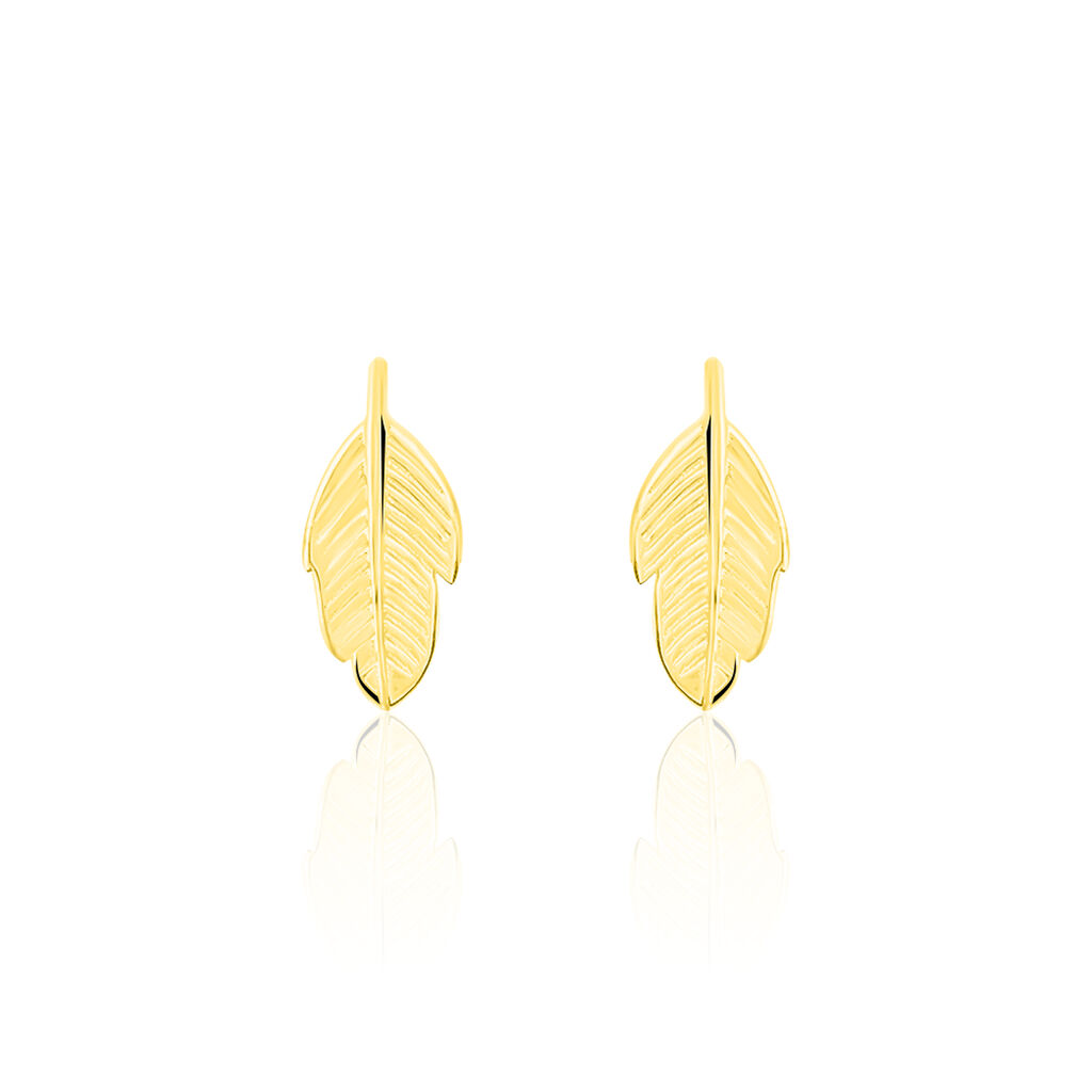 Boucles D'oreilles Puces Bartolomea Feuilles Or Jaune